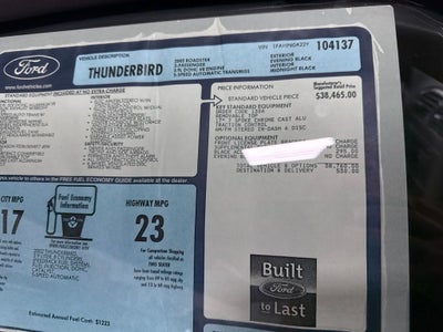 2002 Ford Thunderbird Base