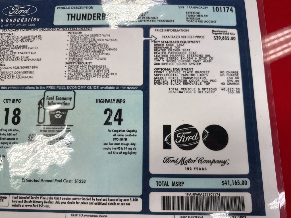 2003 Ford Thunderbird Base