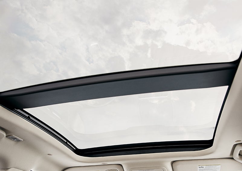 The available panoramic Vista Roof® is shown from inside a 2023 Lincoln Corsair® SUV. | Bill Collins Lincoln of Louisville in Louisville KY
