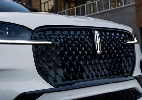 The front grille of a 2026 Lincoln Aviator® SUV is shown. | Bill Collins Lincoln of Louisville in Louisville KY
