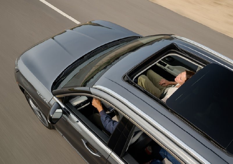 The available panoramic Vista Roof® of a 2027 Lincoln Aviator® SUV is open. | Bill Collins Lincoln of Louisville in Louisville KY