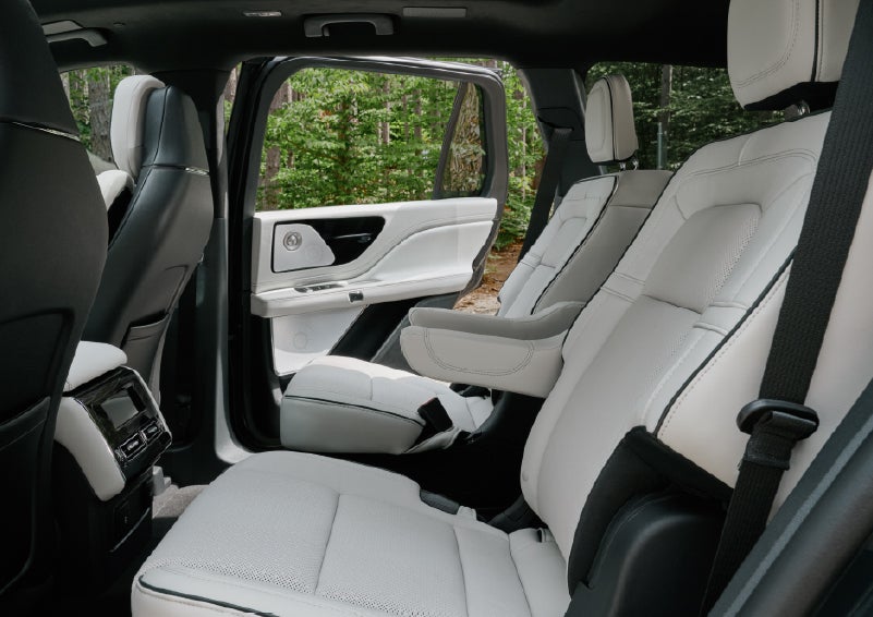 A side view of the second row with captain’s chairs in a 2027 Lincoln Aviator® Black Label™ SUV. | Bill Collins Lincoln of Louisville in Louisville KY