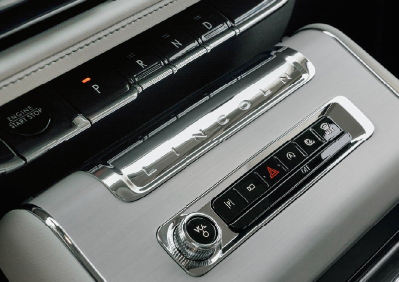 The piano key gear selector of a 2027 Lincoln Aviator® Back Label™ SUV. | Bill Collins Lincoln of Louisville in Louisville KY
